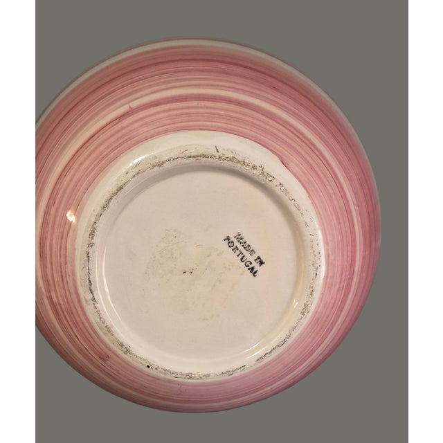 Late 20th Century Vintage Striped Multi Color Ceramic Vase Made in Portugal For Sale - Image 5 of 7