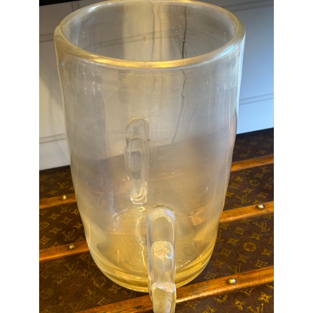 Large Vase in Gold and Iridescent Murano Glass, 1980s For Sale - Image 6 of 16