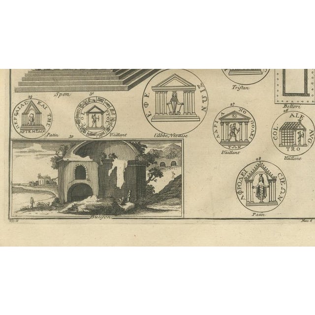 After Montfaucon, Roman Antiquarian Studies of Coins, Temples & Ritual Architecture, 1721, Engravings, Set of 2 For Sale - Image 7 of 11