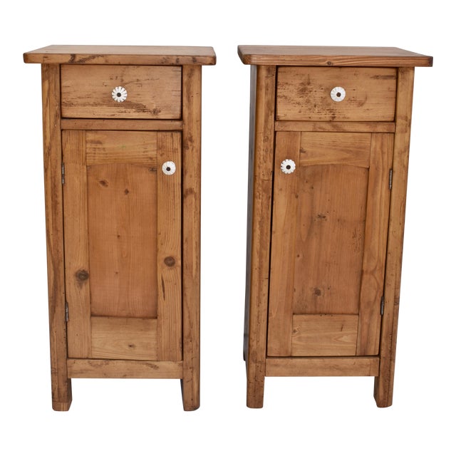 Pair Of Pine Nightstands Chairish