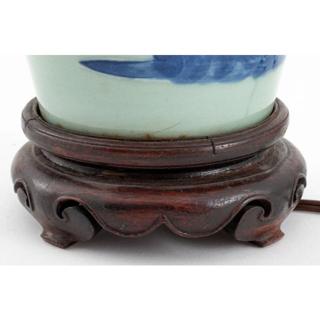 Chinese Blue & White Porcelain Vase Mounted Lamp For Sale In New York - Image 6 of 7