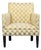 Lee Industries Modern Accent Lounge Chair With Gold and Cream Diamond Pattern Upholstery For Sale
