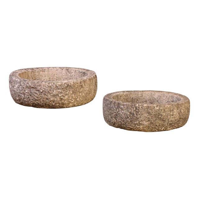 Pair of French Carved Stone Planters, C. 1910 For Sale