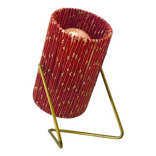 Table Lamp with Fabric Shade and Brass Frame, 1960s For Sale