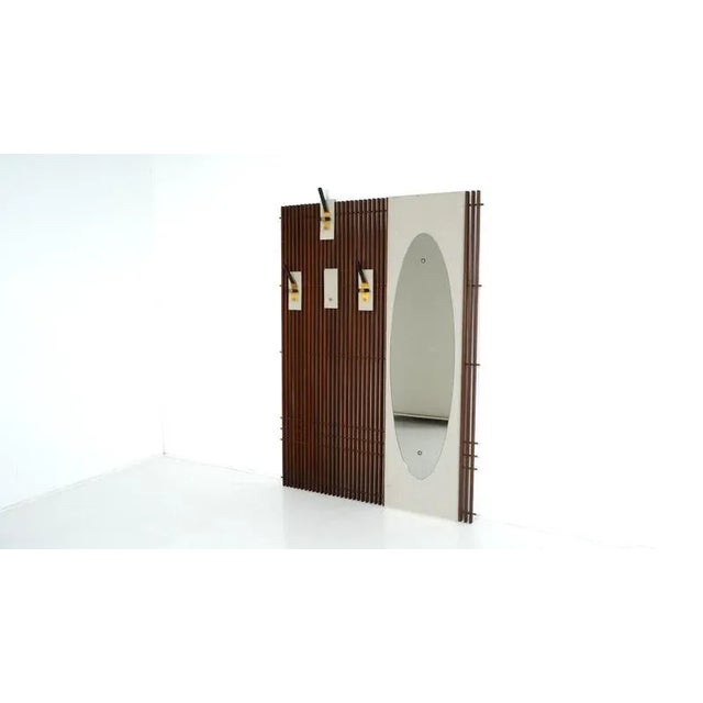 Mid-Century Modern Wall Coat Rack with Integrated Mirror, Italy, 1970s For Sale - Image 11 of 15