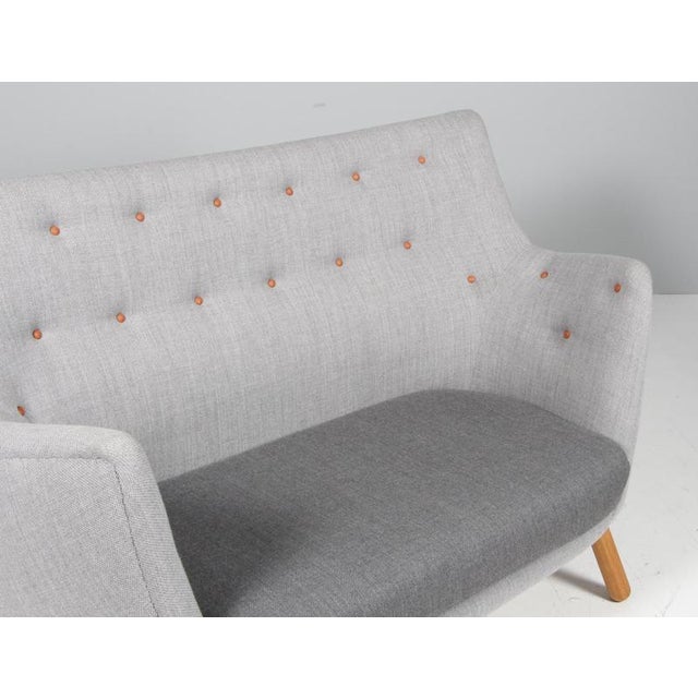 Wood Poet Love Seat Sofa with Oak Legs by Finn Juhl, 1940s For Sale - Image 7 of 11