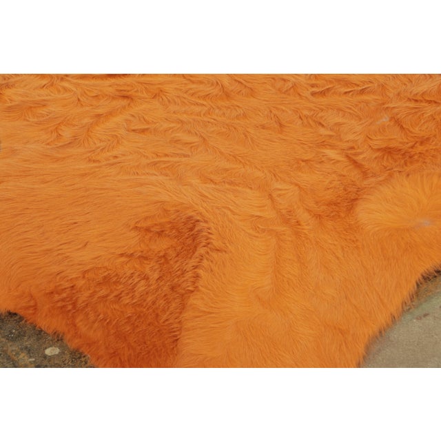 Rug & Kilim’s Contemporary Cowhide Solid Rug in Vibrant Orange Hues For Sale In New York - Image 6 of 7