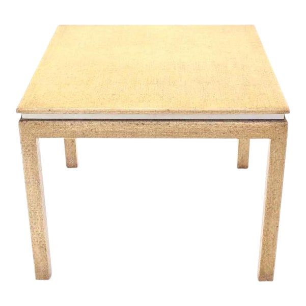 MidCentury Modern Grass Cloth Square Game Table Chairish