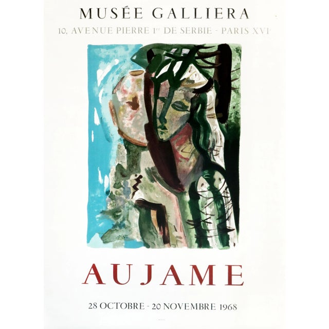 1968 French Exhibition Poster, Aujame, Musée Galliera For Sale - Image 9 of 9