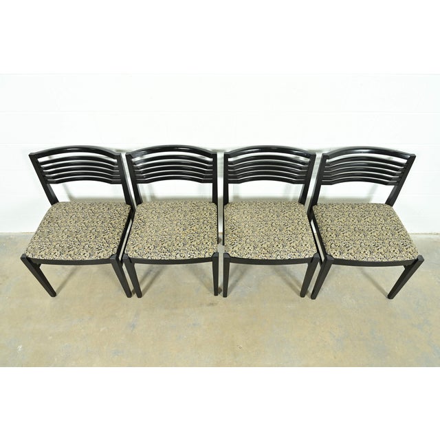 Early 21st Century Knoll Postmodern Black Lacquered Ricchio Dining Chairs, Set of Four For Sale - Image 5 of 13