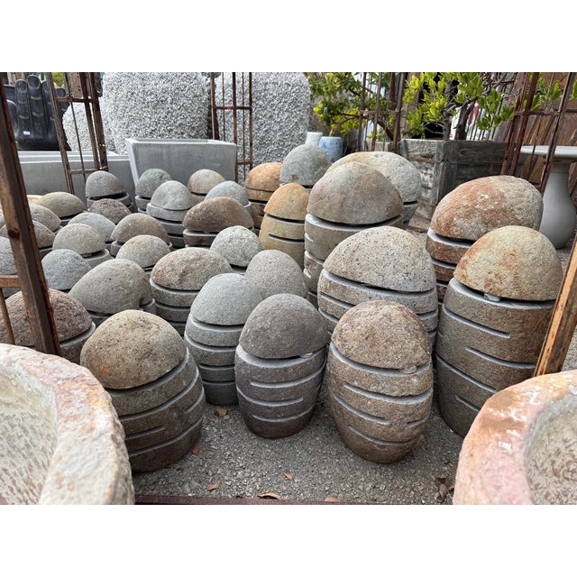 Gray Vintage River Rock Garden Lantern Small For Sale - Image 8 of 8