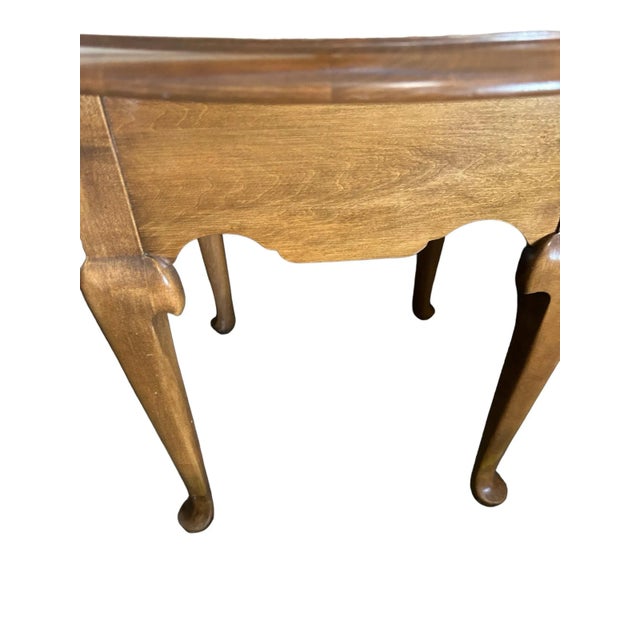 Vintage Ethan Allen Round Side Table Heirloom Maple Queen Anne Style For Sale - Image 9 of 10
