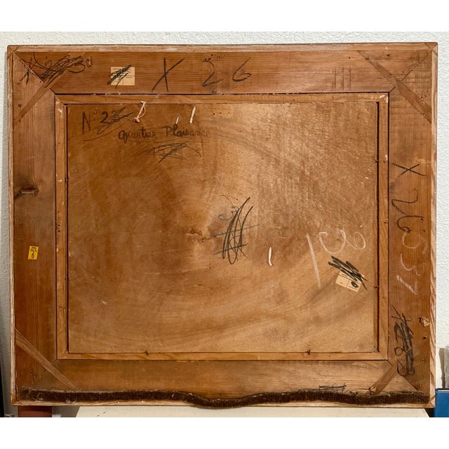 Charles Chartier, Charles Chartier 1951 French Cubist Modernist Oil Painting Surreal Paris Village, 1951 For Sale - Image 12 of 13