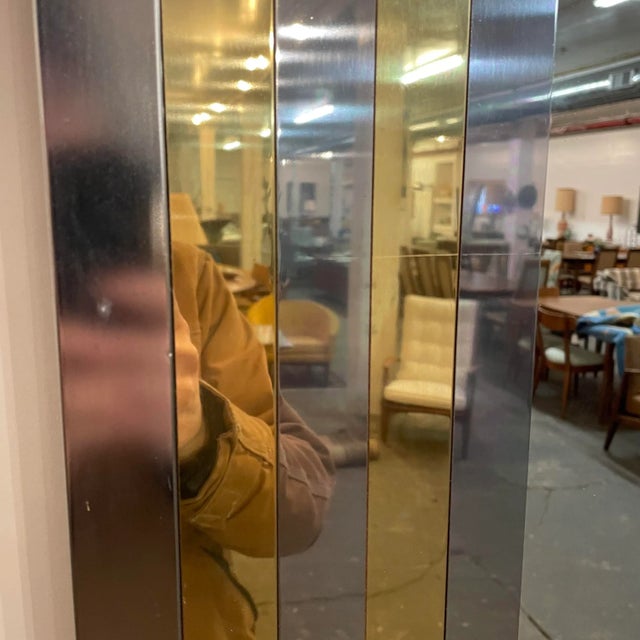 Silver Paul Evans Style Mid Century Modern Mirror For Sale - Image 8 of 13