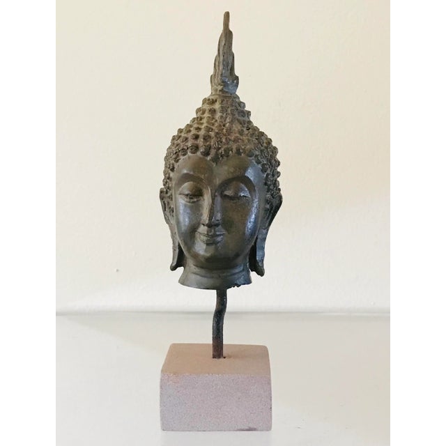 19/20th Century Thai Bronze Buddha Head For Sale - Image 12 of 12