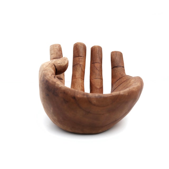Large Vintage Wood Hand, Tray For Sale - Image 10 of 10