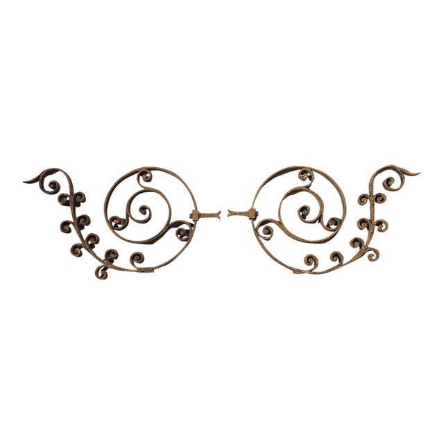 Set of Antique French Wrought Iron Scrolling Elements, Early 1800s For Sale