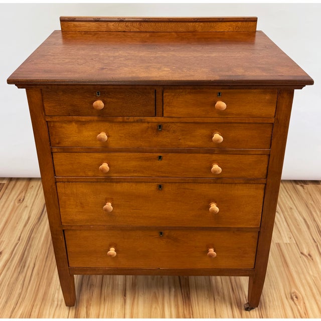 Farmhouse Vintage Tallboy Pine Six Drawer Dresser For Sale - Image 3 of 10