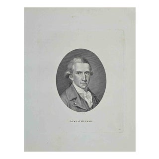 Philip Audinet, Portrait of Duke of Weymar, Etching, 1810 For Sale