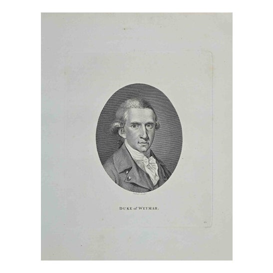 Philip Audinet, Portrait of Duke of Weymar, Etching, 1810 For Sale