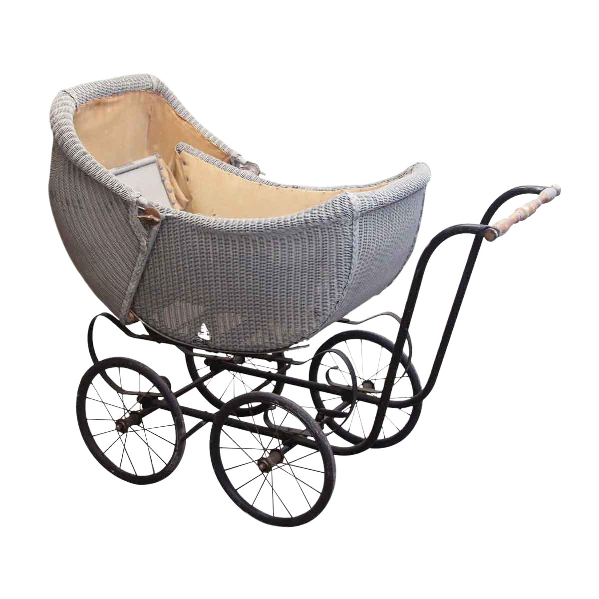 Antique baby carriage wicker clearance