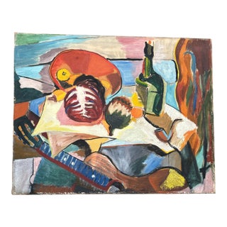 1940’s Original Modernist Expressionist Still Life Painting For Sale