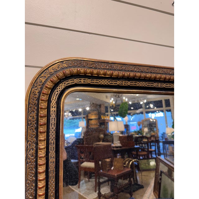 19th Century Black and Gold Louis Phillipe Mirror For Sale - Image 12 of 14