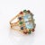 Modern 16.50ct Aquamarine Gemstone Ring Vintage 14k Yellow Gold Cocktail Jewelry size 7.5 For Sale - Image 3 of 6