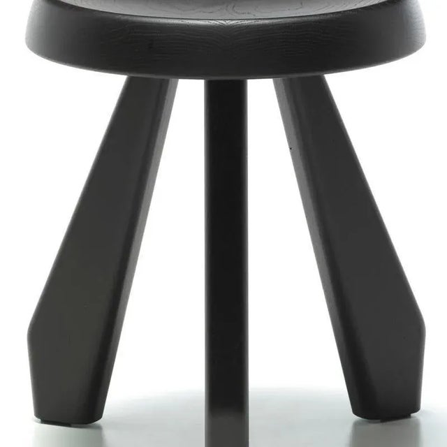 Stool model Meribel designed by Charlotte Perriand in 1953-61. Oak stained black. Relaunched by Cassina in 2011....