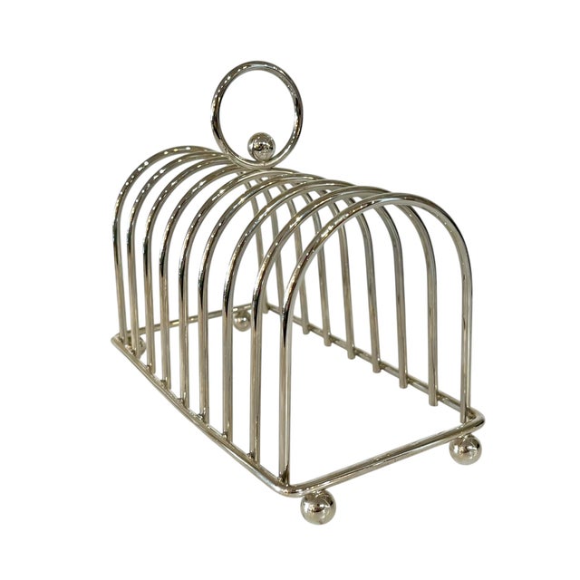 Antique French Art Deco Silver Plate Large Size Toast Rack For Sale - Image 6 of 9
