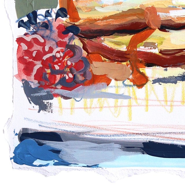 2020s Stacks - Original Gold and Green Abstract Mixed Media Work on Paper by Kellie Newsome For Sale - Image 5 of 7