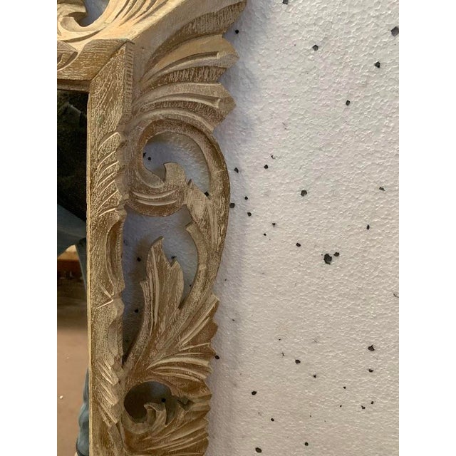 Carved and Openwork Patinated Wooden Mirror, 1900s For Sale - Image 3 of 8