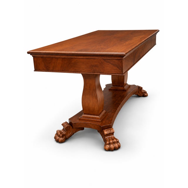 Antique Clawfoot Writing Desk, Circa 1900 — Refinished A striking antique writing desk, circa 1900, featuring beautifully...