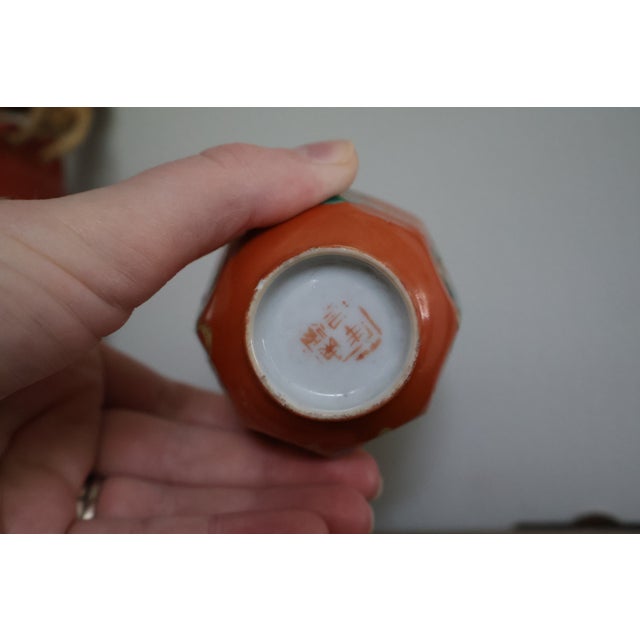 Ceramic Mid 20th Century Japanese Porcelain Tea Set Hand Painted in Hong Kong - Set for 3 For Sale - Image 7 of 12