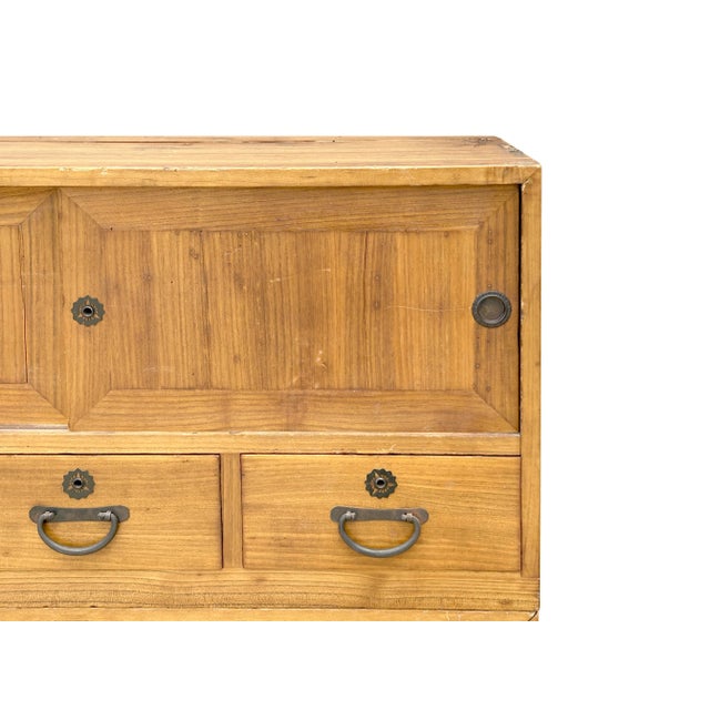 Vintage Brown Wood Hardware Accent 3 Stack Tansu Chest Cabinet For Sale - Image 12 of 12