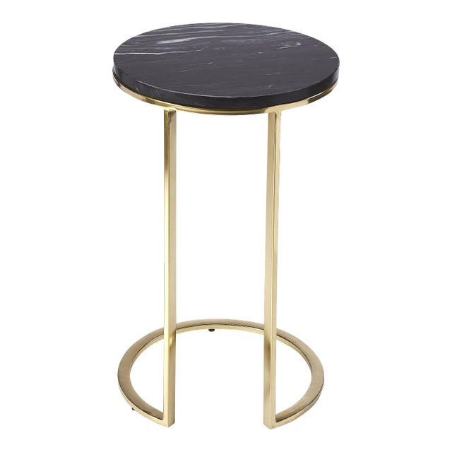 Martel Marble & Metal Accent Table, Multi-Color For Sale