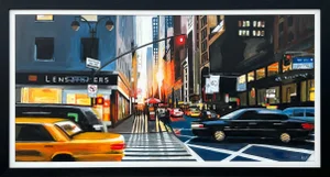 Fifth Avenue Manhattan New York City Panoramic Painting by Contemporary Artist