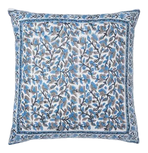Anna-Nargis Blue & Orange Reversible Pillow Case, 18" x 18"