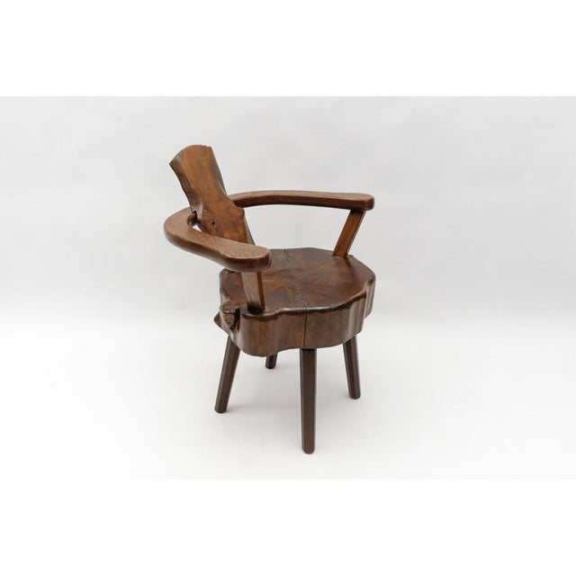 Mid-Century Modern Mid-Century Modern French Wooden Armchair attributed to Pierre Chapo, 1960s For Sale - Image 3 of 14