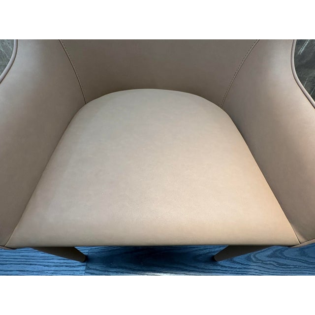 Rh Nicola Slope Leather Dining Armchair — Vegan Leather | Cocoa For Sale - Image 15 of 18