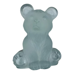 Vintage Viking Glass Frosted Cuddly Bear Figure/Shelf Ornament