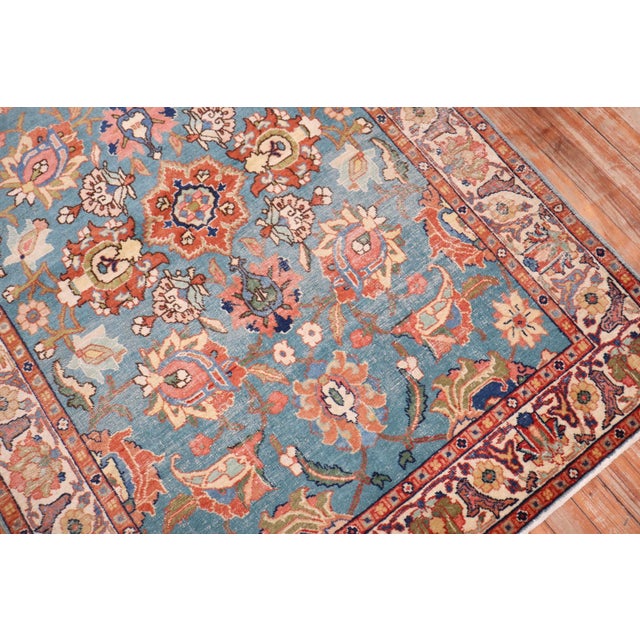 Pair of Teal Persian Tabriz Rugs rug no. j3704 For Sale - Image 9 of 18