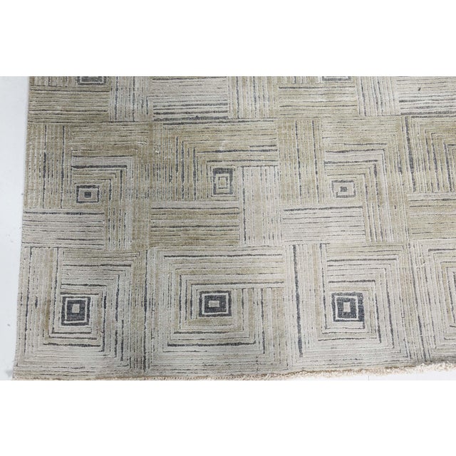Early 21st Century Contemporary Geometric 'Maze' Hand Knotted Silk Rug by Doris Leslie Blau For Sale - Image 5 of 8
