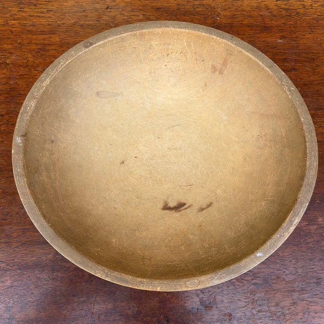 Farmhouse Antique Munising Turned Maple Wood Bowl, Circa 1930s For Sale - Image 3 of 12