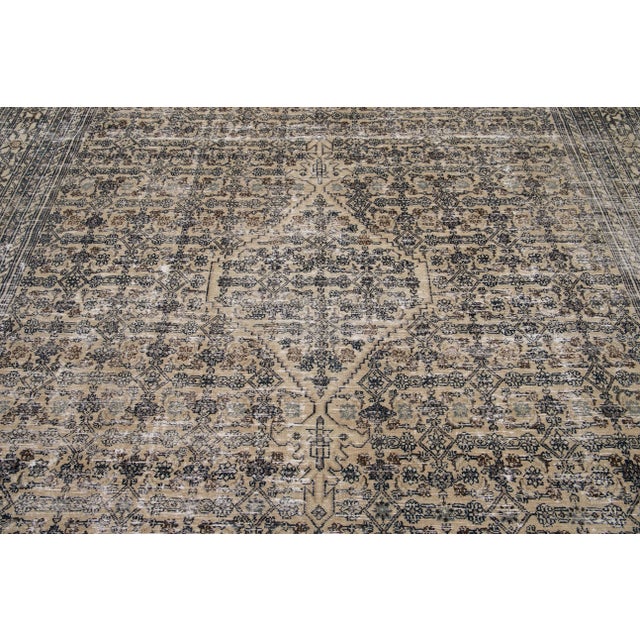 Beige Vintage Beige Malayer Floral Handmade Wool Rug For Sale - Image 8 of 11