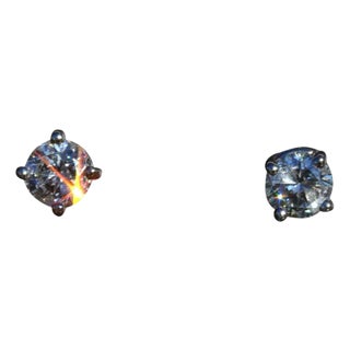 Ladies 14K White Gold 0.31 CTW Diamond Stud Earrings, 2 Pieces For Sale
