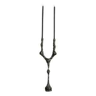 Omnia Vanitas Vanité 6 Candleholder in Patinated Cast Bronze by William Guillon For Sale