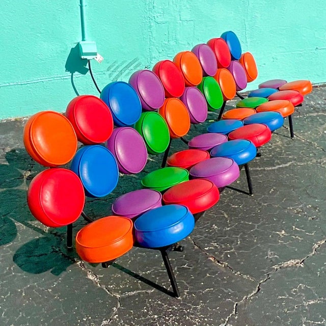 Metal Vintage Mid-Century Modern Marshmallow Sofa After Irving Harper for Herman Miller For Sale - Image 7 of 12