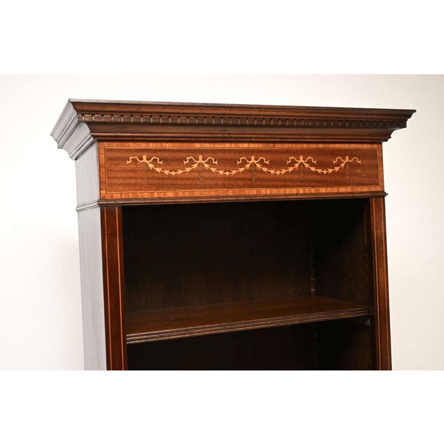 1950s Antique Sheraton Style Open Bookcase, 1950s For Sale - Image 5 of 8