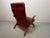 Mid-Century Teak Lounge Chair with Burgundy Red Fabric Upholstery attributed to Topform, Netherlands, 1960s For Sale - Image 4 of 10